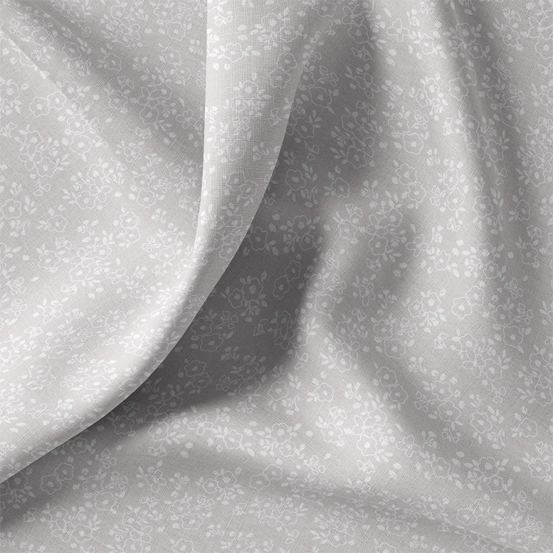 printed cotton OBIA Light Gray / White